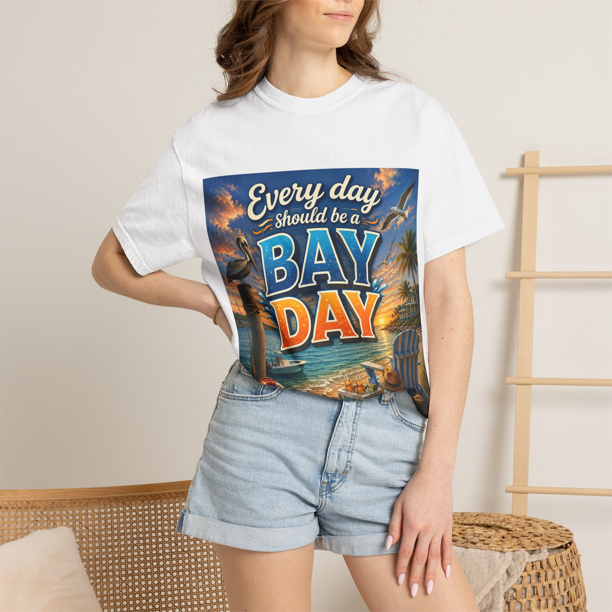 Every Day Should Be a Bay Day T-Shirt — Beach Vacation Coastal Graphic Tee