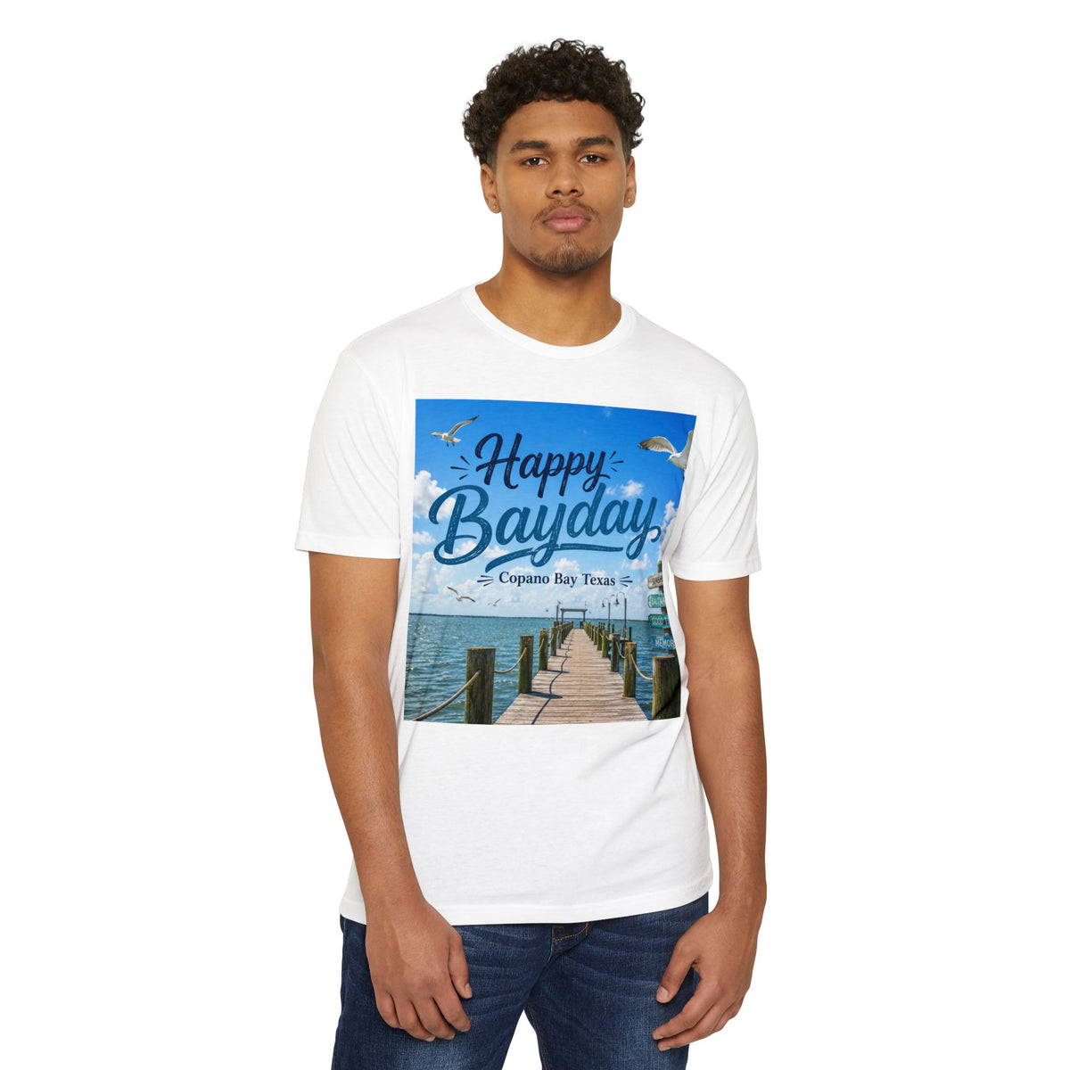 Happy Bayday Dock T-Shirt — Corpus Bay Texas Seaside Vacation Tee