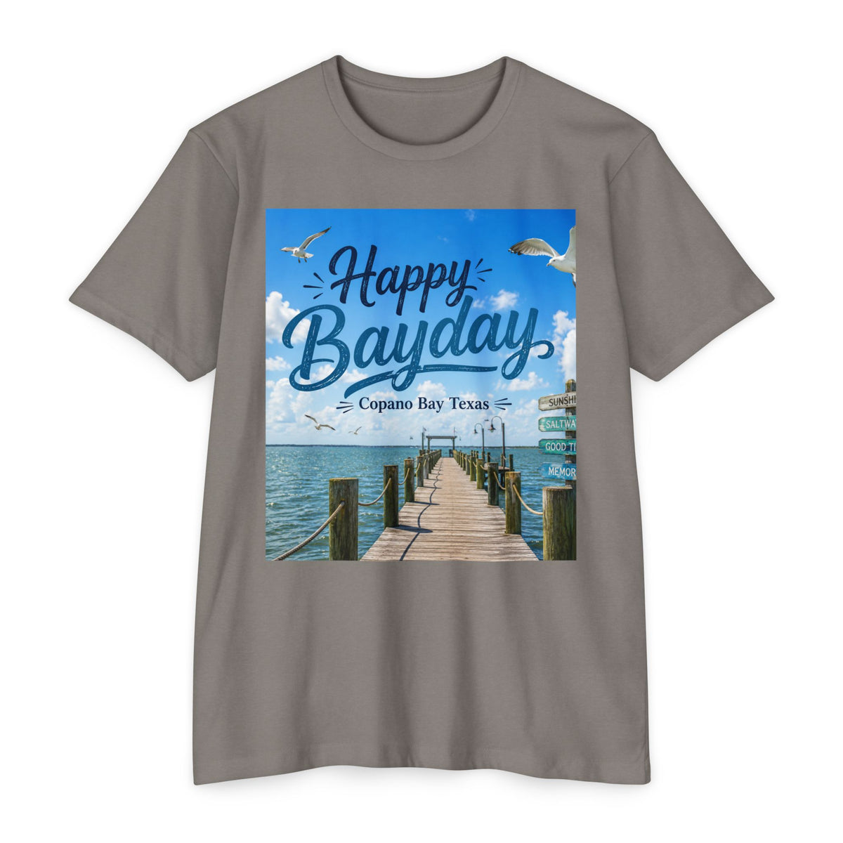 Happy Bayday Dock T-Shirt — Corpus Bay Texas Seaside Vacation Tee