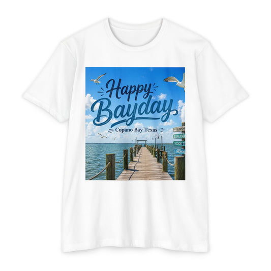 Happy Bayday Dock T-Shirt — Corpus Bay Texas Seaside Vacation Tee