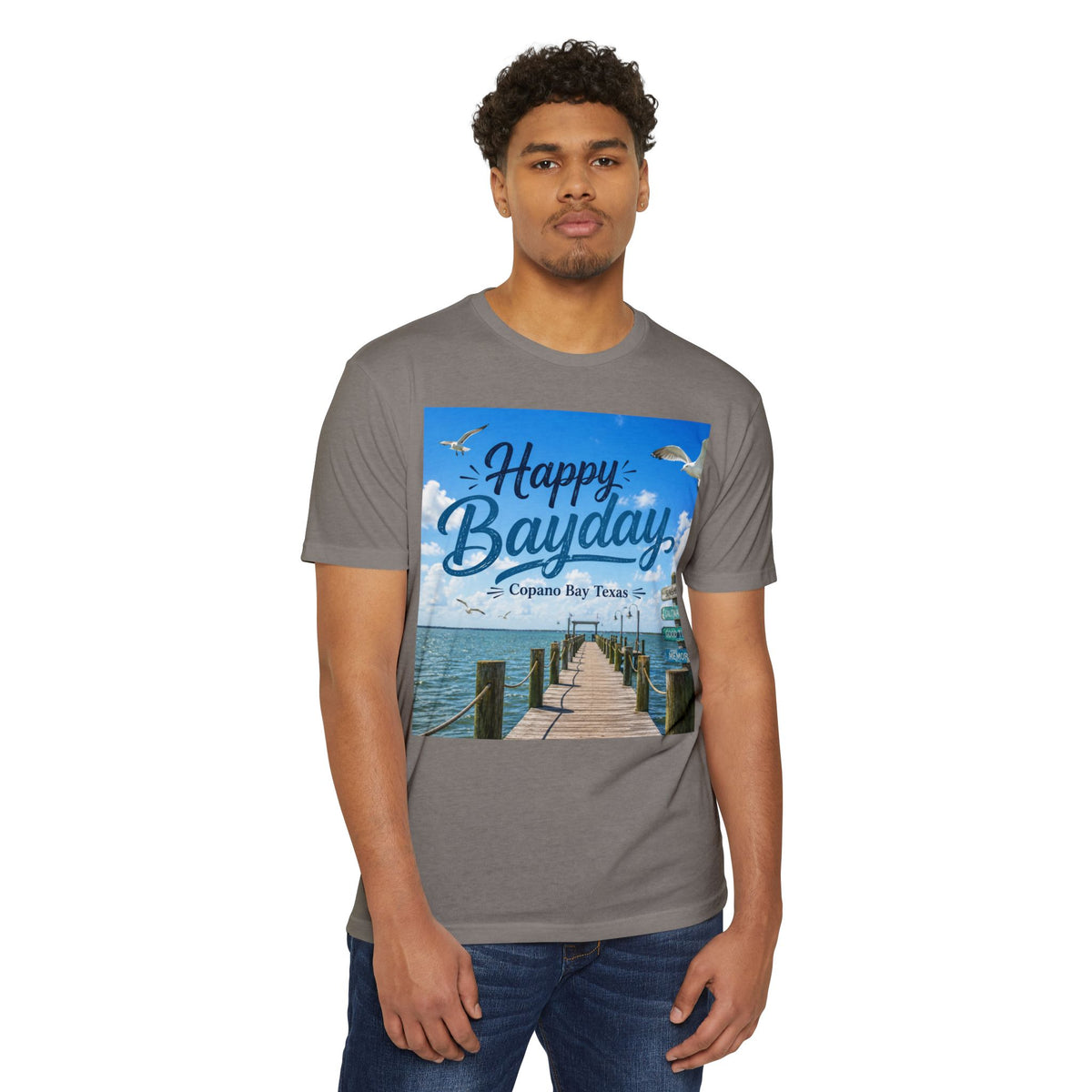 Happy Bayday Dock T-Shirt — Corpus Bay Texas Seaside Vacation Tee